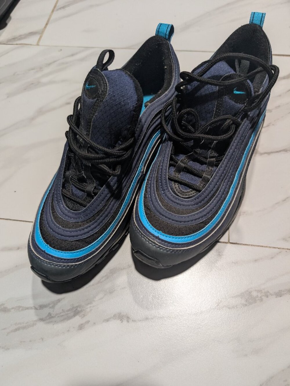 Nike Air Max 97 SE GS CT9637-400 Black Blue (Youth 7)